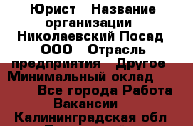 Юрист › Название организации ­ Николаевский Посад, ООО › Отрасль предприятия ­ Другое › Минимальный оклад ­ 20 000 - Все города Работа » Вакансии   . Калининградская обл.,Пионерский г.